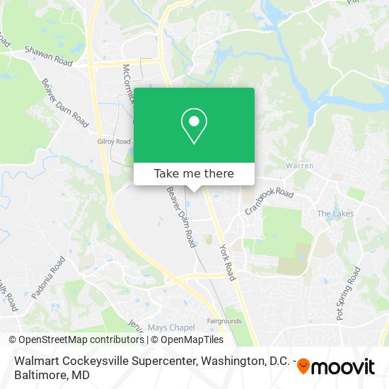 Walmart Cockeysville Supercenter map