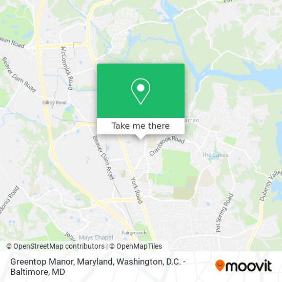 Greentop Manor, Maryland map