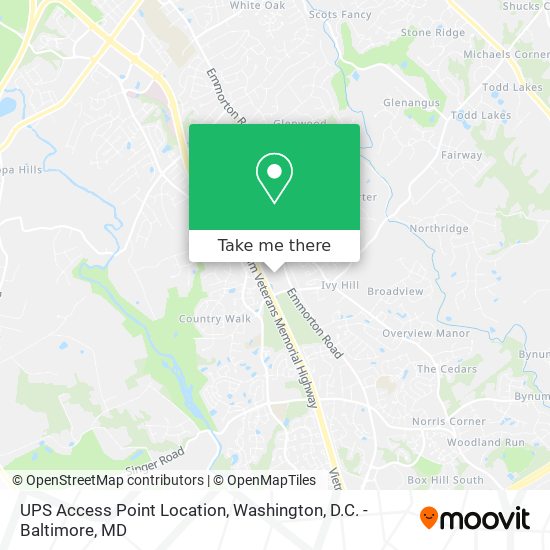 UPS Access Point Location map