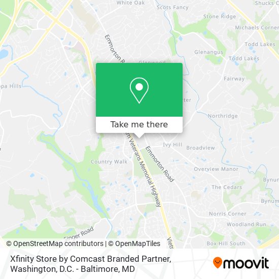 Xfinity Store by Comcast Branded Partner map