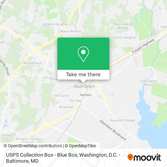 Mapa de USPS Collection Box - Blue Box