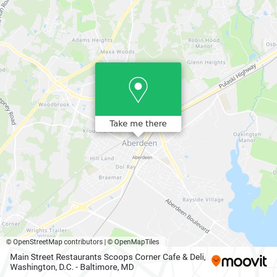 Mapa de Main Street Restaurants Scoops Corner Cafe & Deli