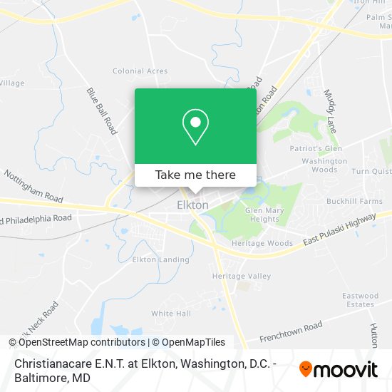 Mapa de Christianacare E.N.T. at Elkton