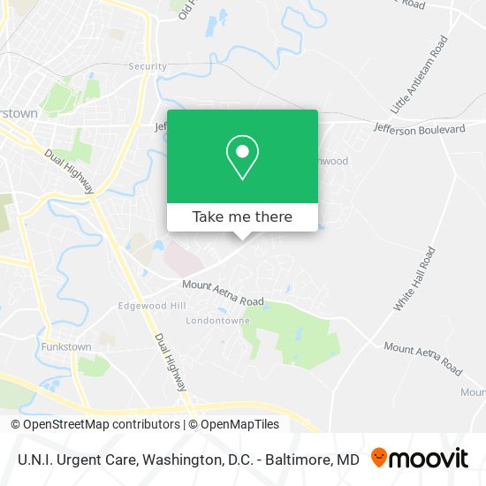 U.N.I. Urgent Care map