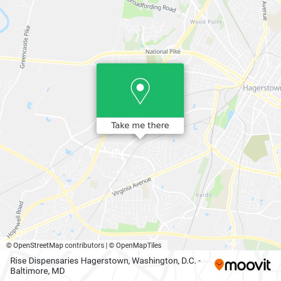 Mapa de Rise Dispensaries Hagerstown