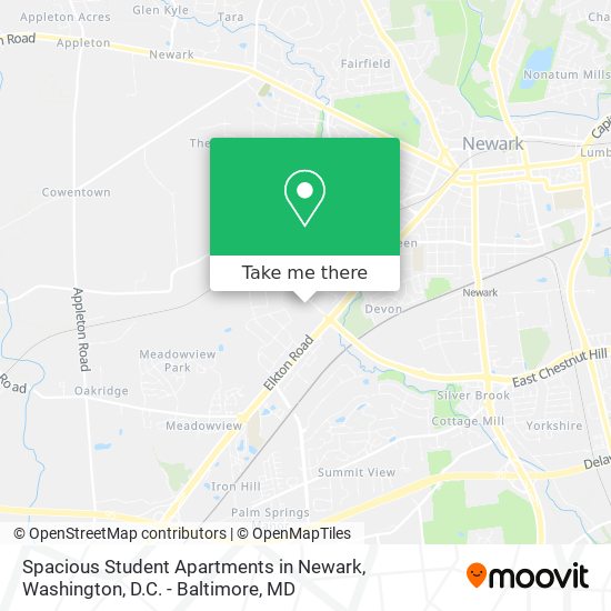 Mapa de Spacious Student Apartments in Newark