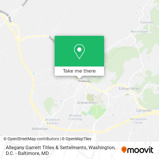 Mapa de Allegany Garrett Titles & Settelments