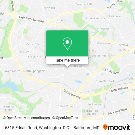 6815 Edsall Road map