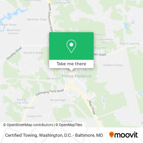 Certified Towing map