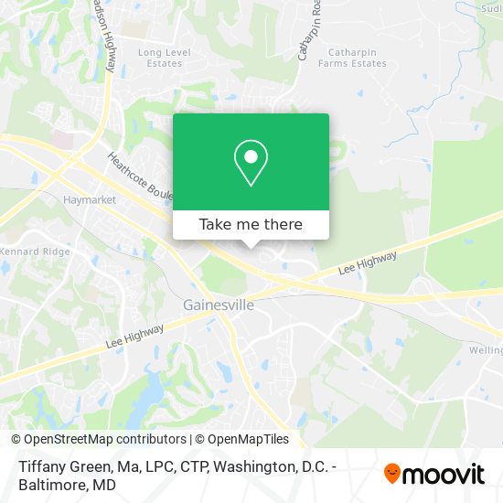 Mapa de Tiffany Green, Ma, LPC, CTP