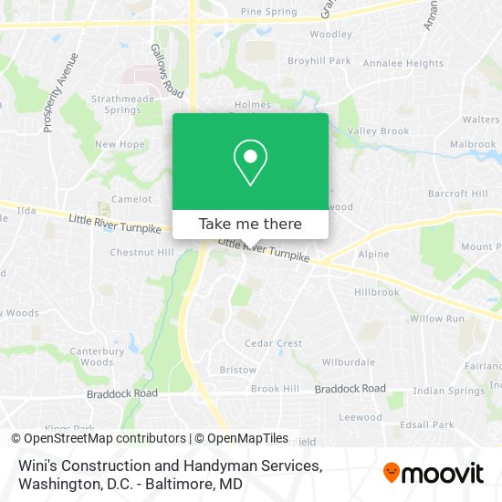 Wini's Construction and Handyman Services map
