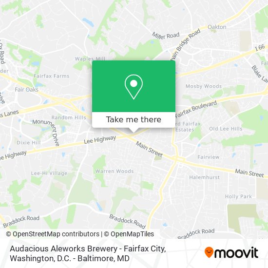 Mapa de Audacious Aleworks Brewery - Fairfax City