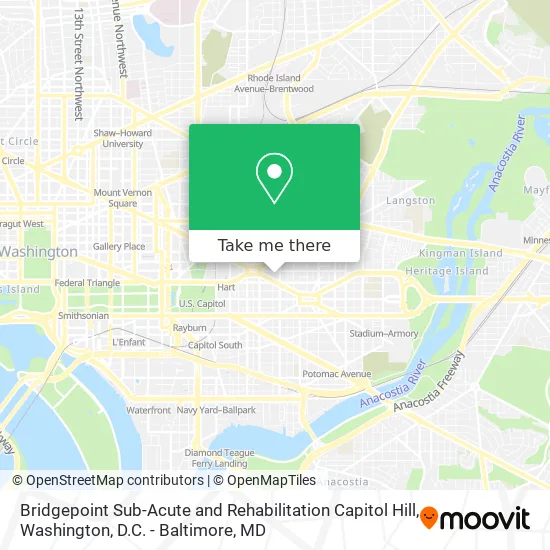 Bridgepoint Sub-Acute and Rehabilitation Capitol Hill map