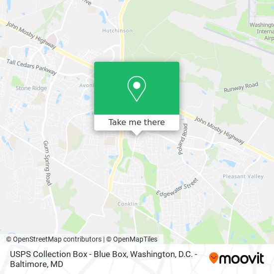 Mapa de USPS Collection Box - Blue Box