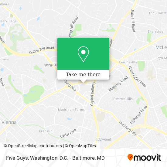 Mapa de Five Guys