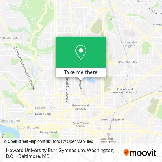 Howard University Burr Gymnasium map