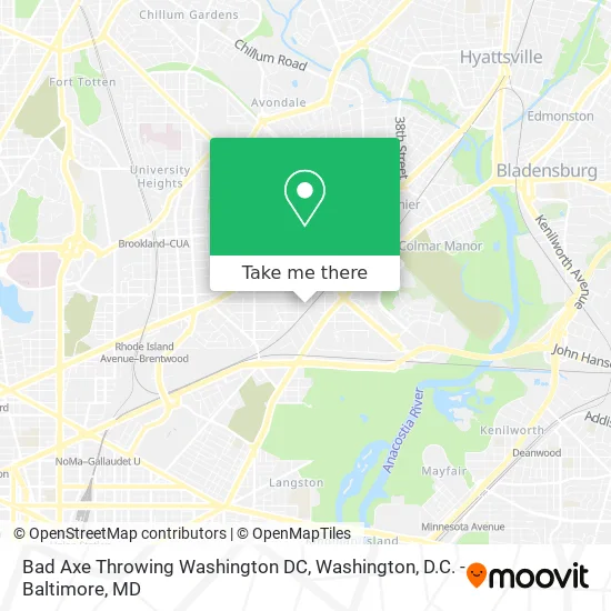 Mapa de Bad Axe Throwing Washington DC