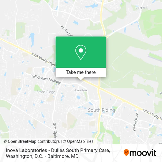 Inova Laboratories - Dulles South Primary Care map