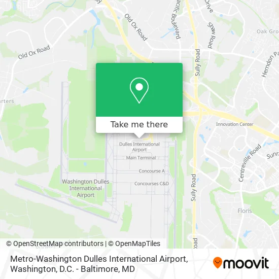 Mapa de Metro-Washington Dulles International Airport