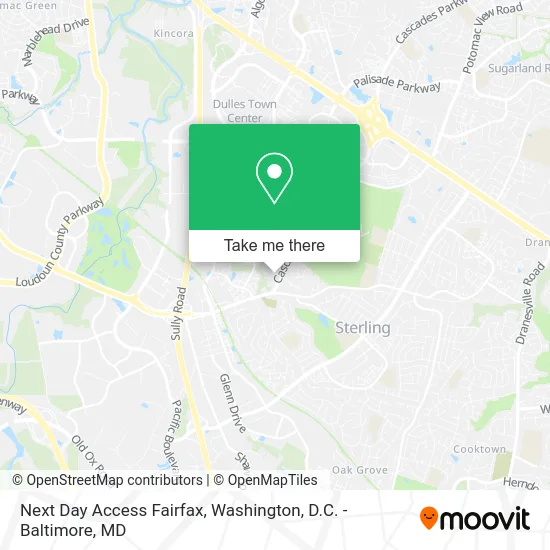 Next Day Access Fairfax map