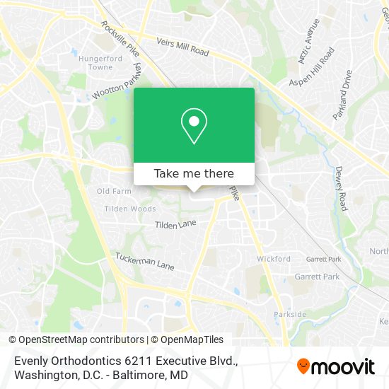 Mapa de Evenly Orthodontics 6211 Executive Blvd.