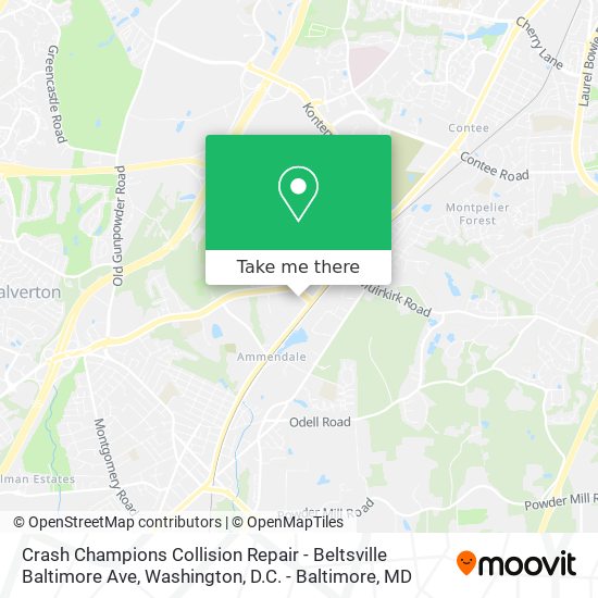 Mapa de Crash Champions Collision Repair - Beltsville Baltimore Ave