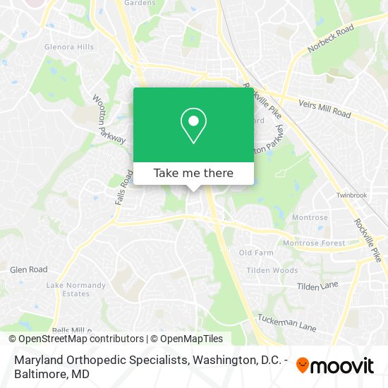 Maryland Orthopedic Specialists map
