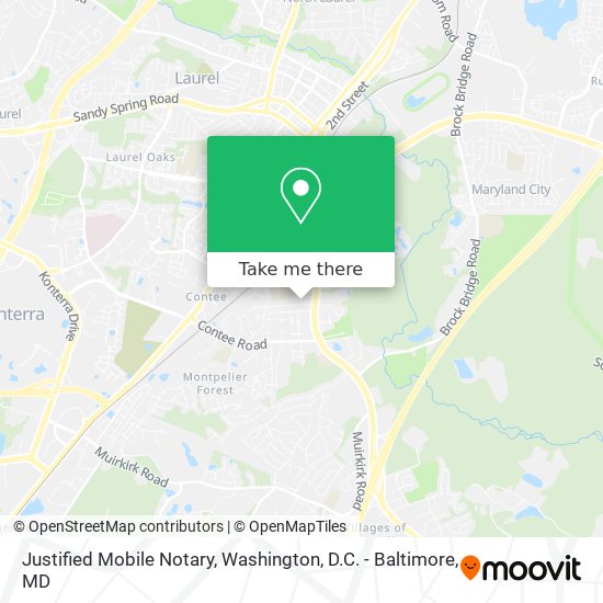 Mapa de Justified Mobile Notary