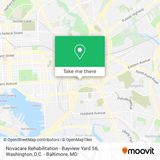 Novacare Rehabilitation - Bayview Yard 56 map
