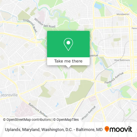 Uplands, Maryland map