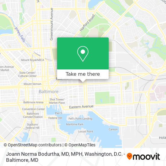 Joann Norma Bodurtha, MD, MPH map