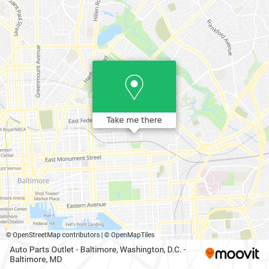 Mapa de Auto Parts Outlet - Baltimore