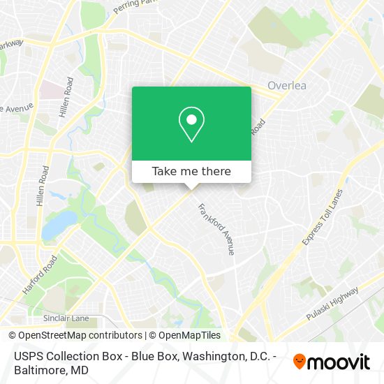 Mapa de USPS Collection Box - Blue Box