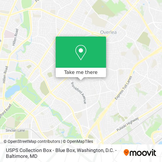 Mapa de USPS Collection Box - Blue Box