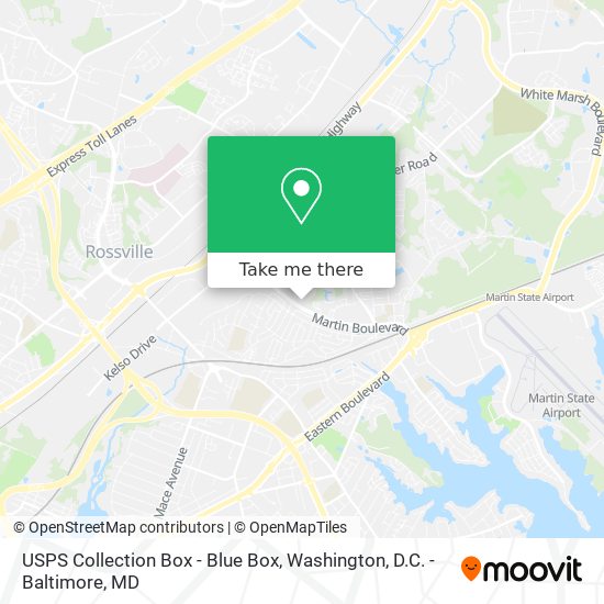 USPS Collection Box - Blue Box map