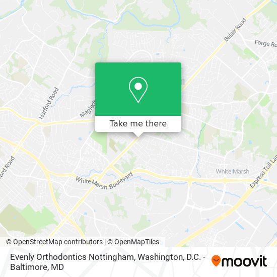 Evenly Orthodontics Nottingham map