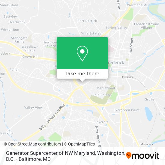 Mapa de Generator Supercenter of NW Maryland