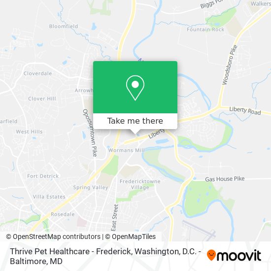 Mapa de Thrive Pet Healthcare - Frederick