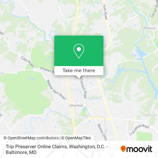 Trip Preserver Online Claims map