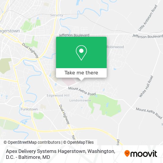 Apex Delivery Systems Hagerstown map