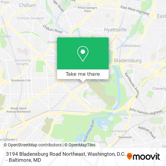 Mapa de 3194 Bladensburg Road Northeast