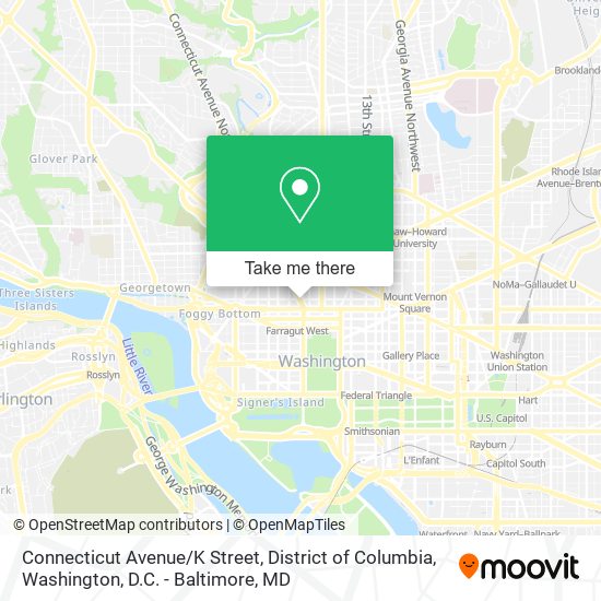 Connecticut Avenue / K Street, District of Columbia map