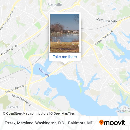 Mapa de Essex, Maryland