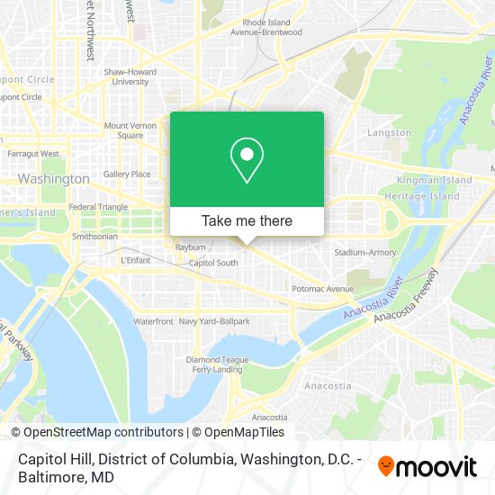 Mapa de Capitol Hill, District of Columbia