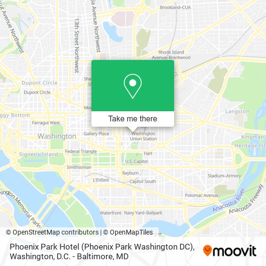 Phoenix Park Hotel (Phoenix Park Washington DC) map