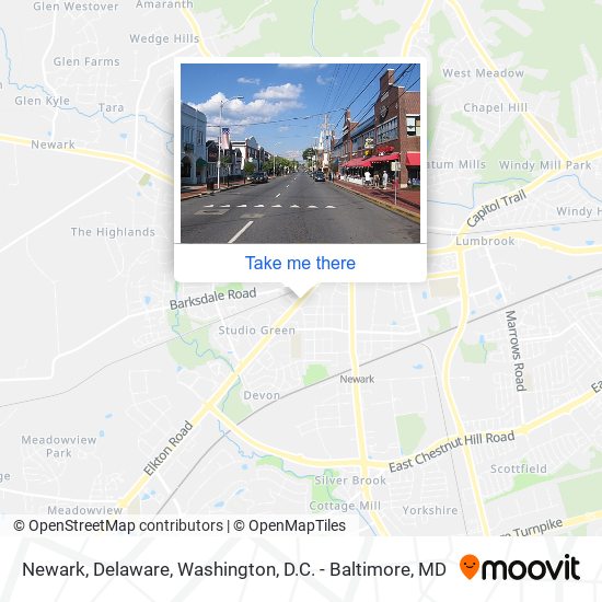 Mapa de Newark, Delaware