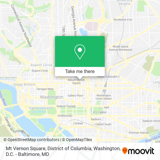 Mapa de Mt Vernon Square, District of Columbia