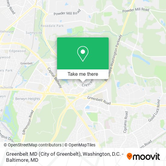 Greenbelt MD (City of Greenbelt) map