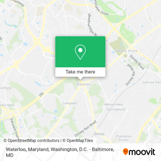 Waterloo, Maryland map