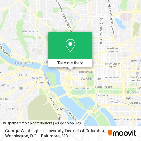 Mapa de George Washington University, District of Columbia